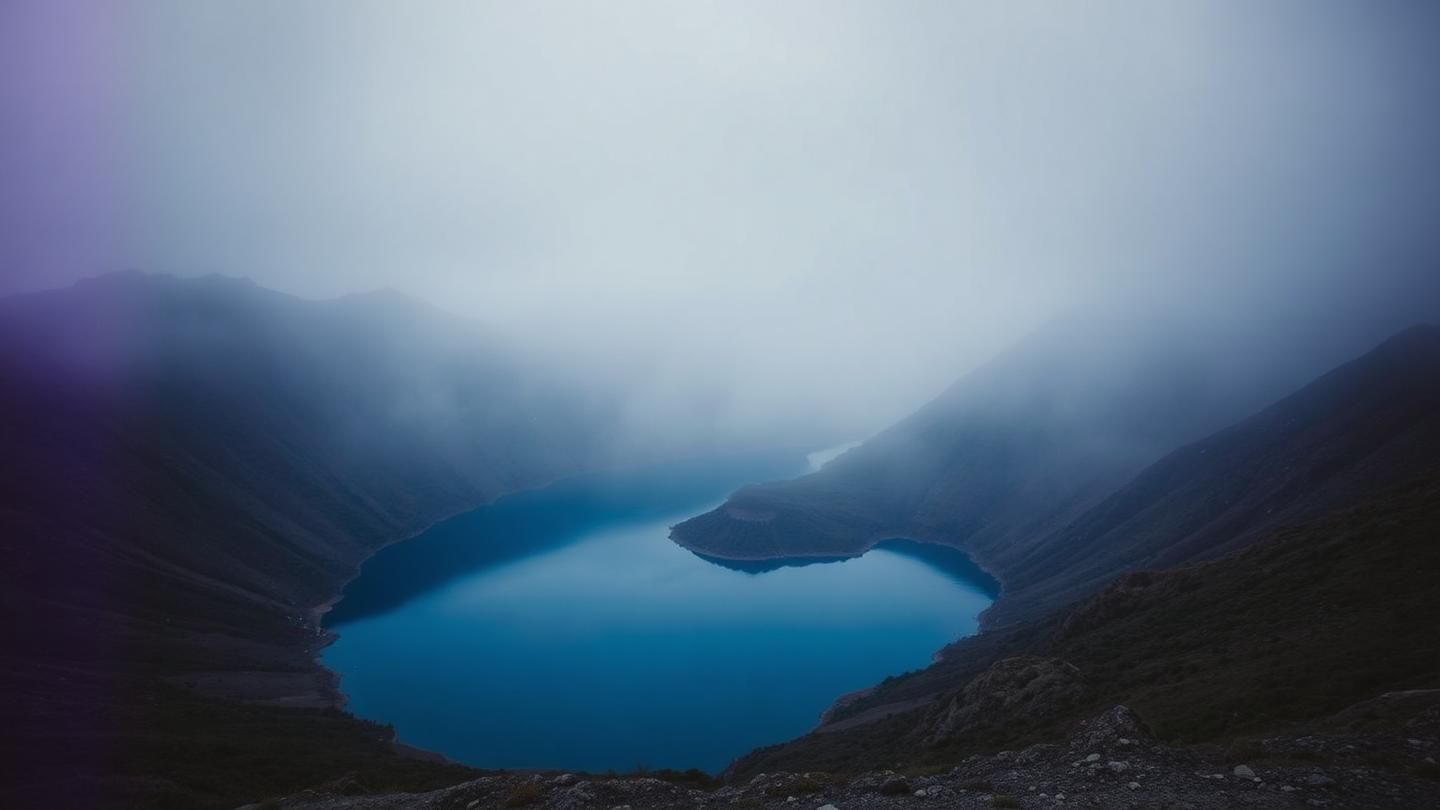 Mount Gambier Blue Lake crater in soft light