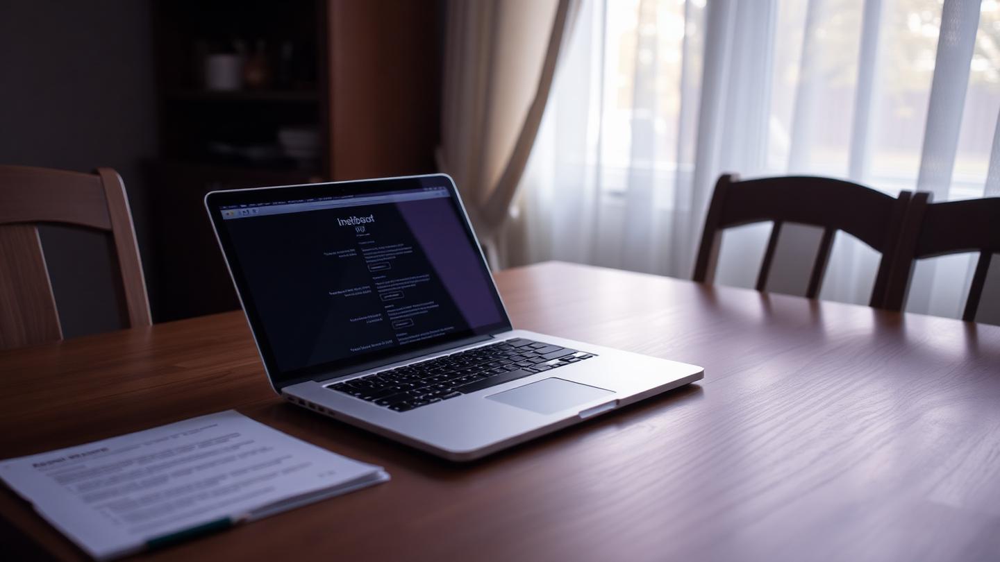 Laptop showing two loan options side by side at home