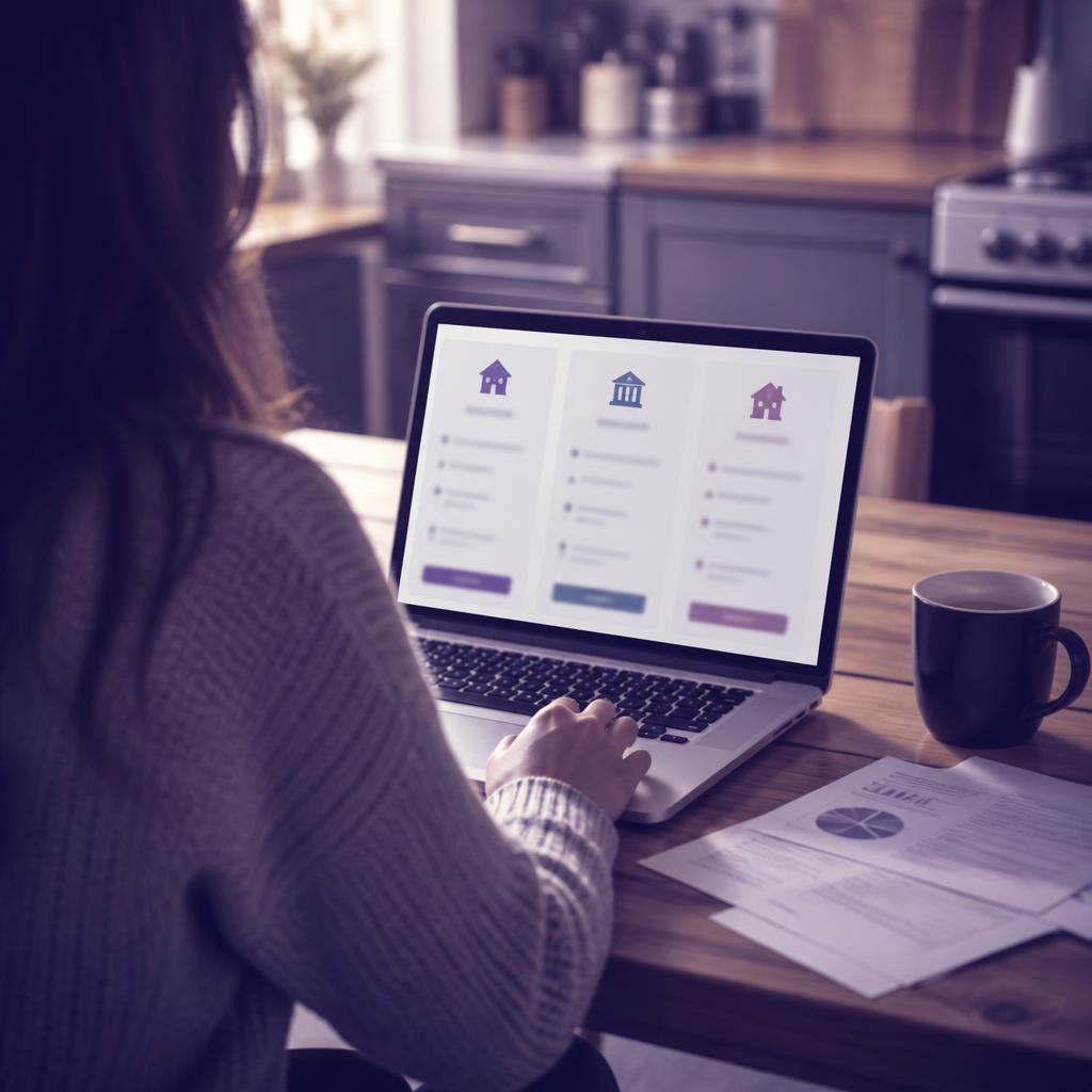 Person comparing loan options on a laptop