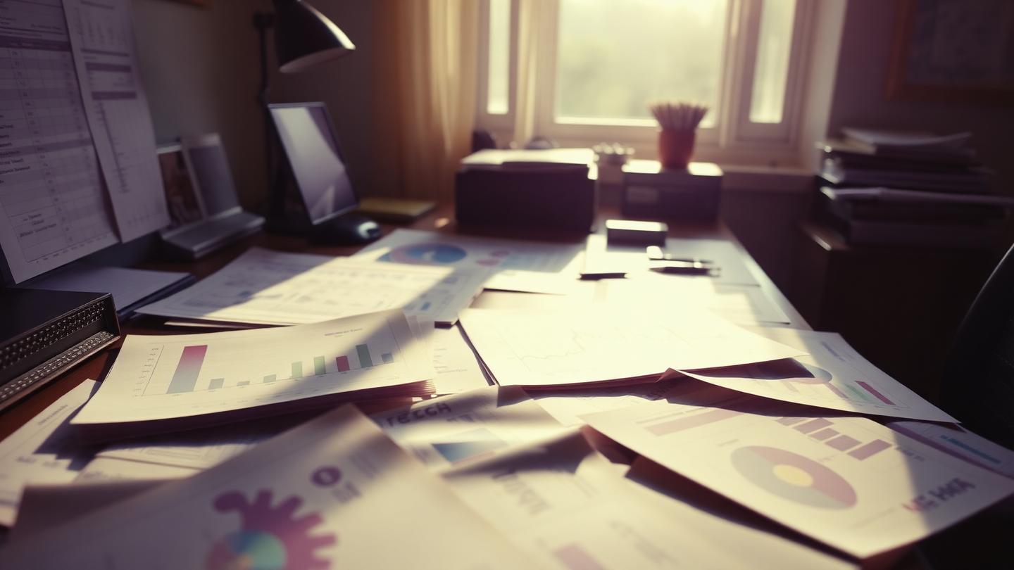 Target market analysis charts printed on a desk