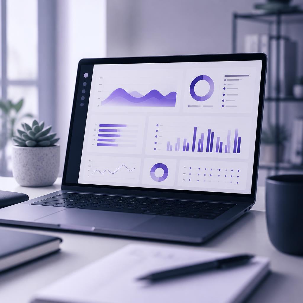 Laptop showing an analytics dashboard