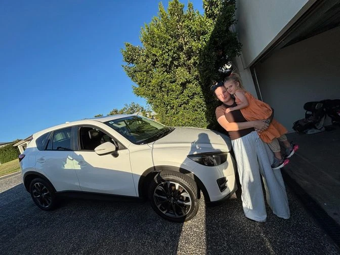 Family with their financed SUV