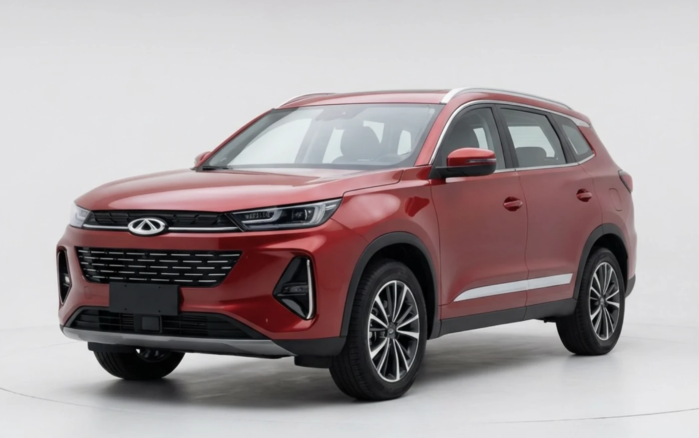 Customer's new red SUV financed through Simple Loans