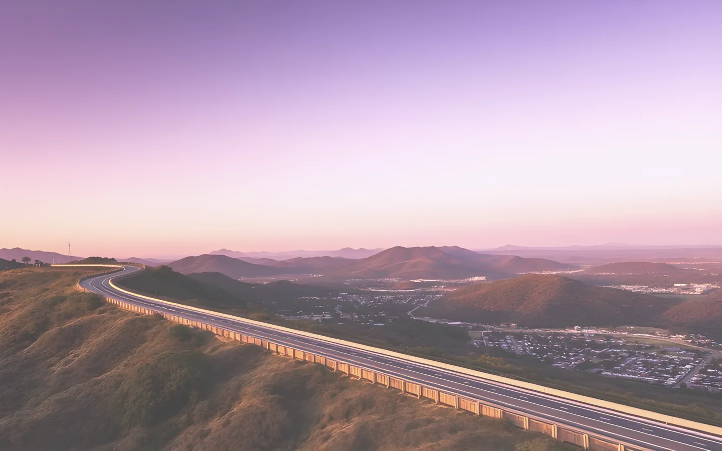 Mount Panorama road above the town of Bathurst